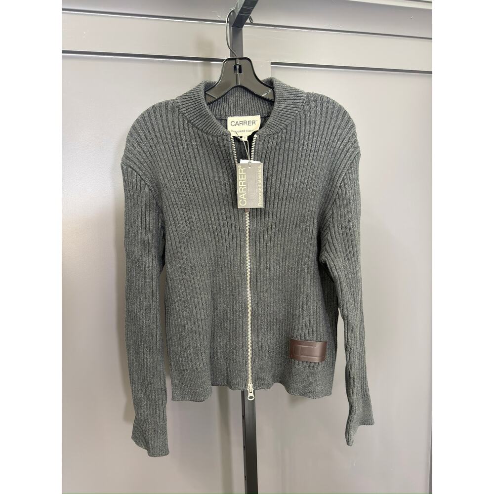 NWT CARRER Ash Knit Bomber in Grey, S, $224 MSRP